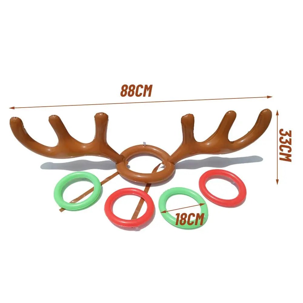 New Year Decoration Santa Funny Reindeer Antler Hat Inflatable Toys - Noel.ca