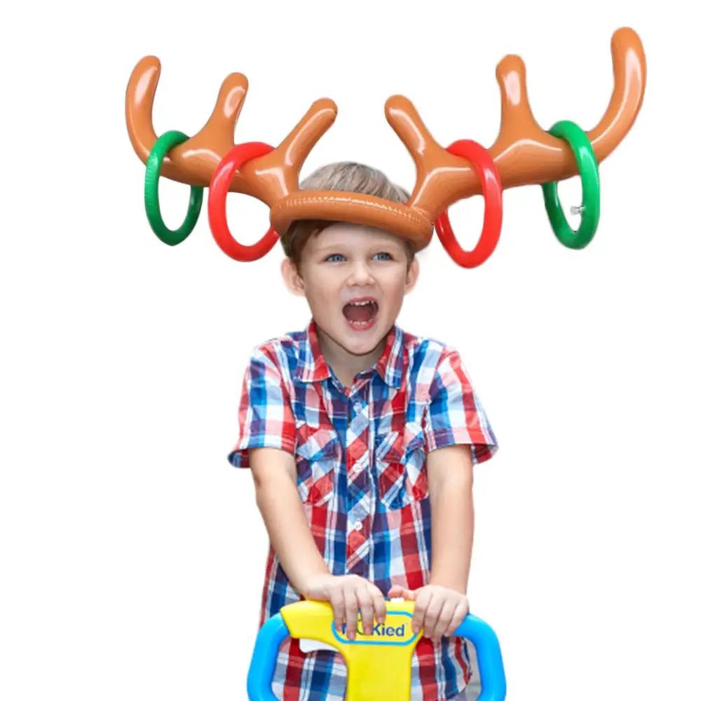 New Year Decoration Santa Funny Reindeer Antler Hat Inflatable Toys - Noel.ca