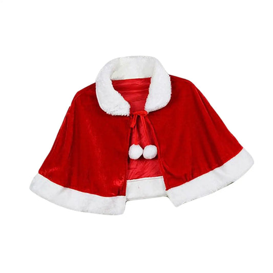 New Year Winter Red Velvet Cape Cloak Christmas Women Girl Shawl Party - Noel.ca
