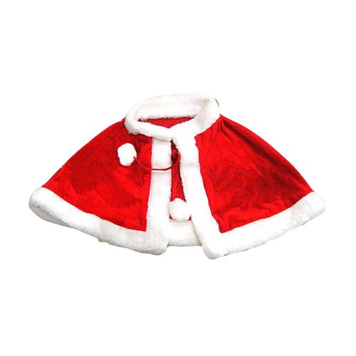 New Year Winter Red Velvet Cape Cloak Christmas Women Girl Shawl Party - Noel.ca