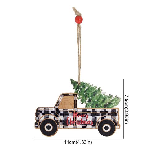 Wooden Christmas Tree Desktop Ornament Santa Claus Merry Christmas - Noel.ca